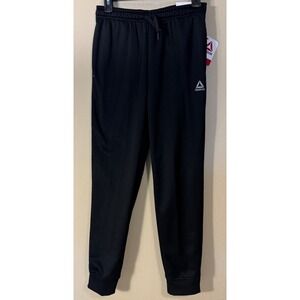 Reebok Joggers Boys XL (14/16)‎ Black Slim Fleece Lined Athletic Pants NEW